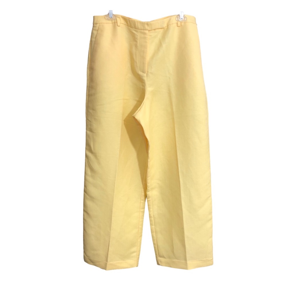 NWT EMMA JAMES Petites Liz Claiborne Yellow High Rise Linen Blend Pants Sz 16P